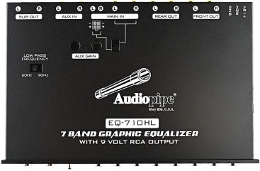 Audiopipe 7 Band Graphic Equalizer (with Hi/Lo -9V Line Driver)