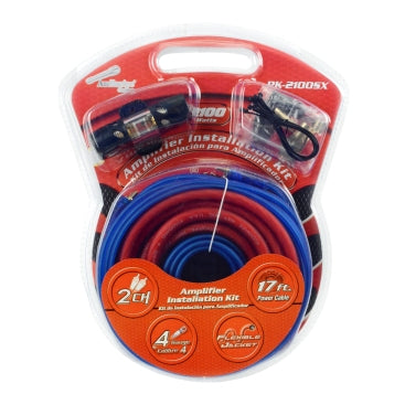 Audiopipe 4 Gauge Amp Kit (Flexible Jacket, With Fuse Holder, 2100 W)
